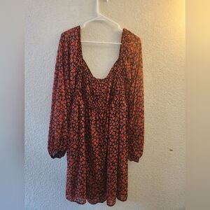 Nasty Gal Black Red Floral Mini Dress